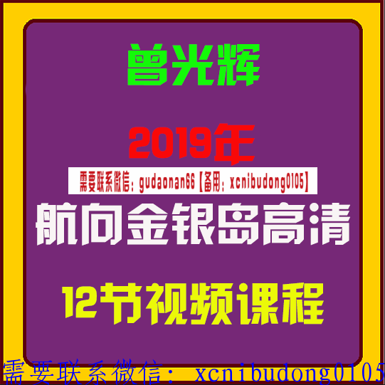 曾光辉 2019年 航向金银岛高清 12节视频课程