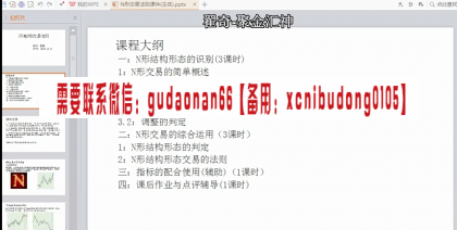 翟奇闪电N形交易法则市场行为资金管理实战操盘真经视频课程